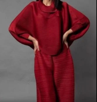 Tvådelad uppsättning - Långärmad Wide Leg Co-Ord Set för kvinnor-Eva Jonsson
