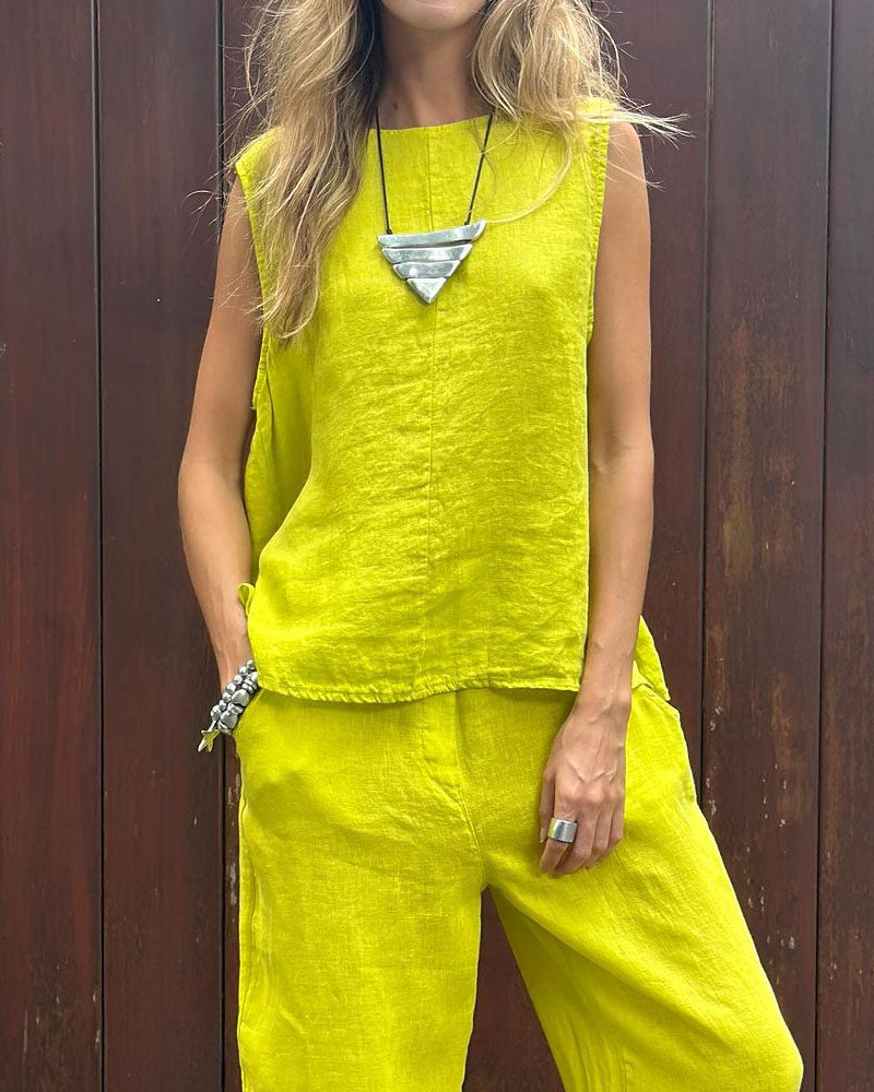 Tvådelat Set - Löst sittande - Ärmlöst - Sommarkläder - Co-Ord Set Women-Eva Jonsson