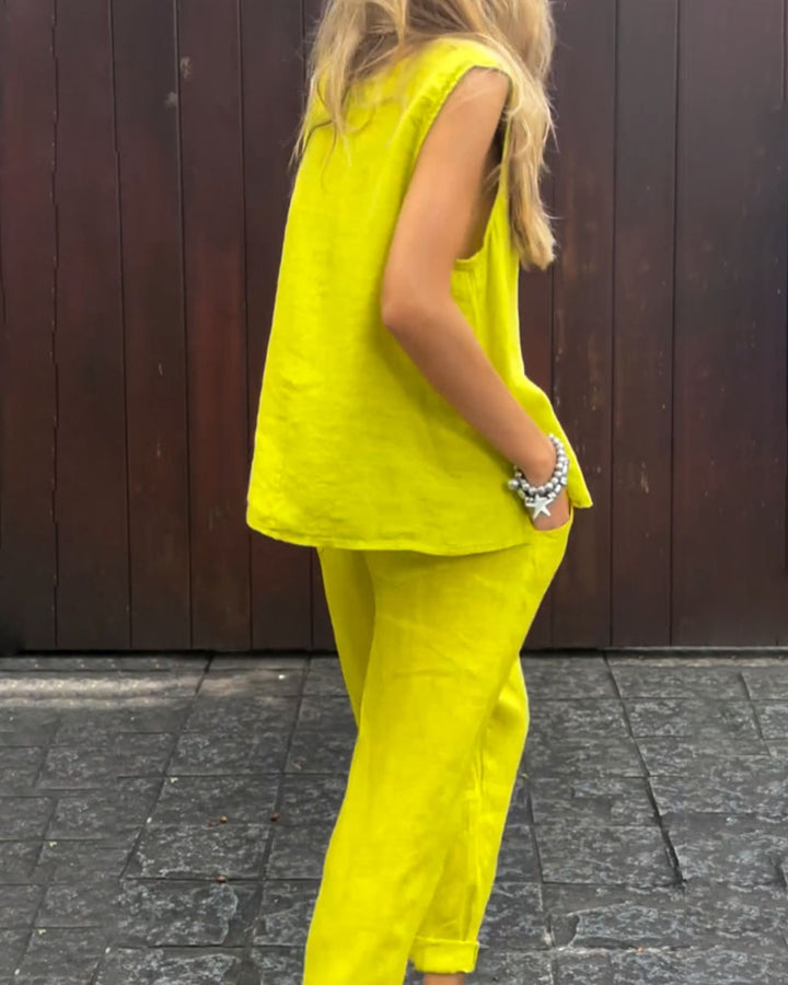 Tvådelat Set - Löst sittande - Ärmlöst - Sommarkläder - Co-Ord Set Women-Eva Jonsson