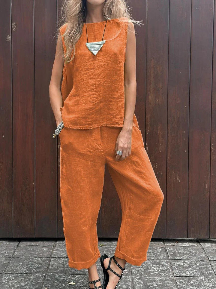 Tvådelat Set - Löst sittande - Ärmlöst - Sommarkläder - Co-Ord Set Women-Eva Jonsson
