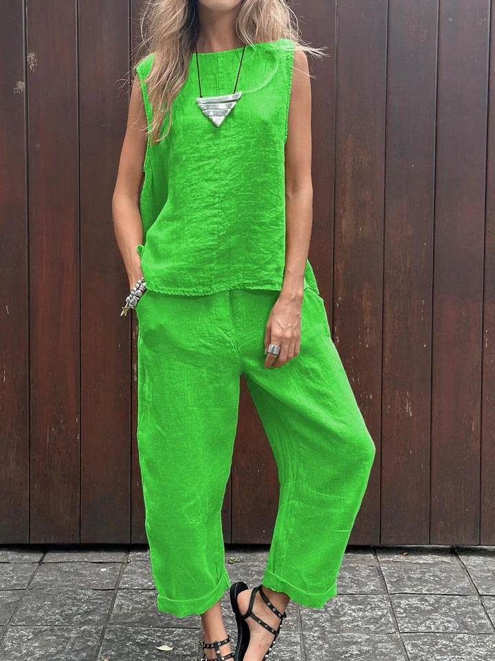 Tvådelat Set - Löst sittande - Ärmlöst - Sommarkläder - Co-Ord Set Women-Eva Jonsson