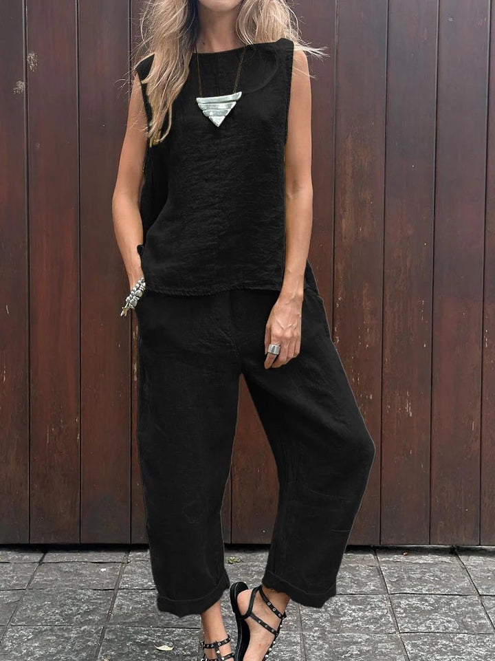 Tvådelat Set - Löst sittande - Ärmlöst - Sommarkläder - Co-Ord Set Women-Eva Jonsson