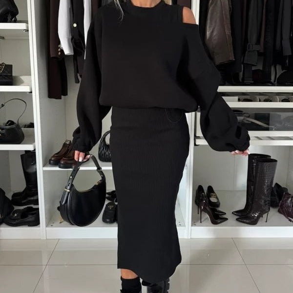 Tvådelat Set | Midi | Långärmad | Kjol- och skjortset | Co-Ord Set Women-Eva Jonsson