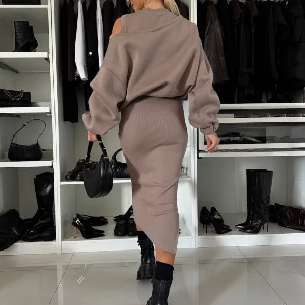Tvådelat Set | Midi | Långärmad | Kjol- och skjortset | Co-Ord Set Women-Eva Jonsson