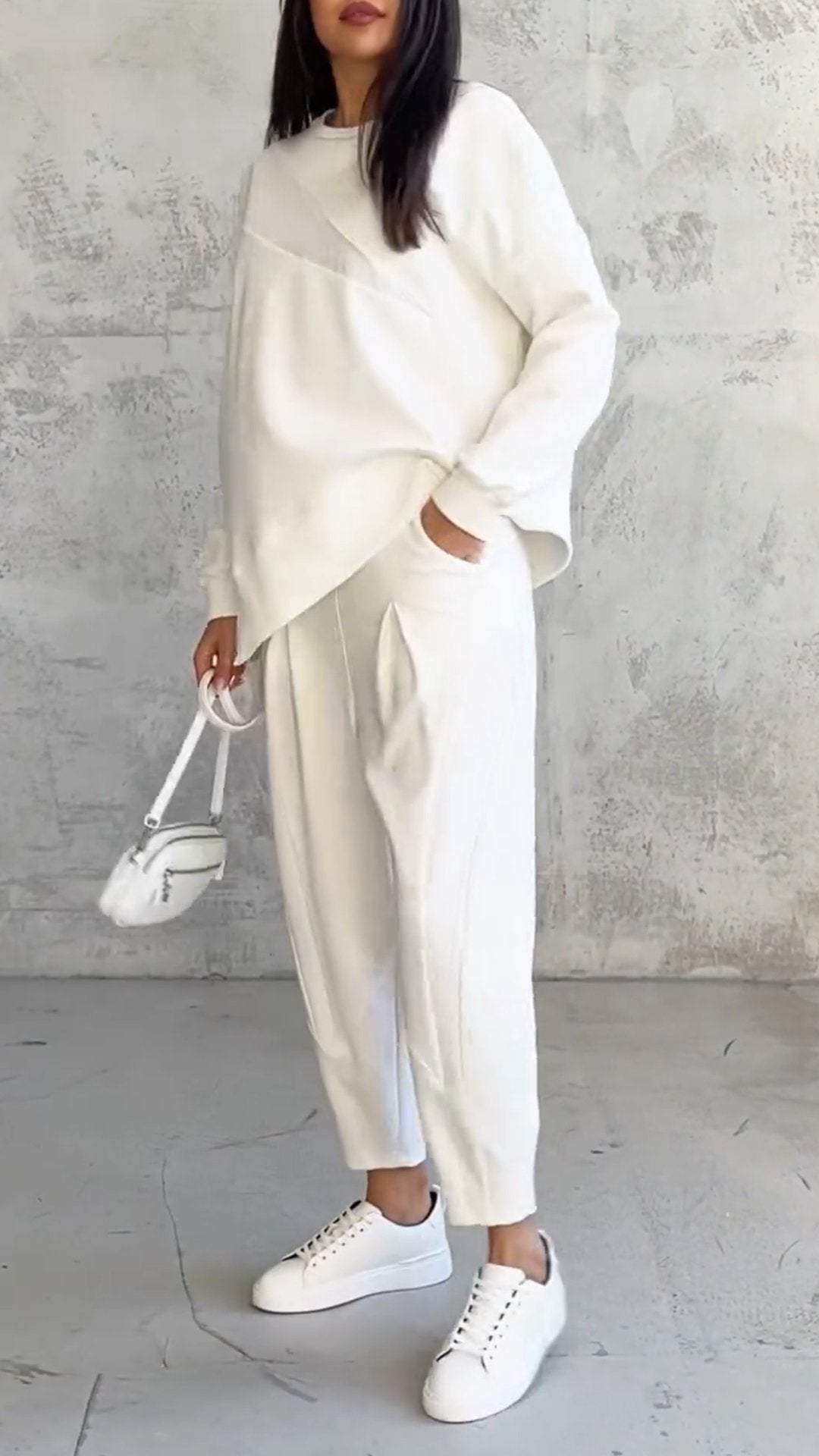 Tvådelat set - Långärmad - Överdimensionerad pullover - Co-Ord Set - Damkläder-Eva Jonsson