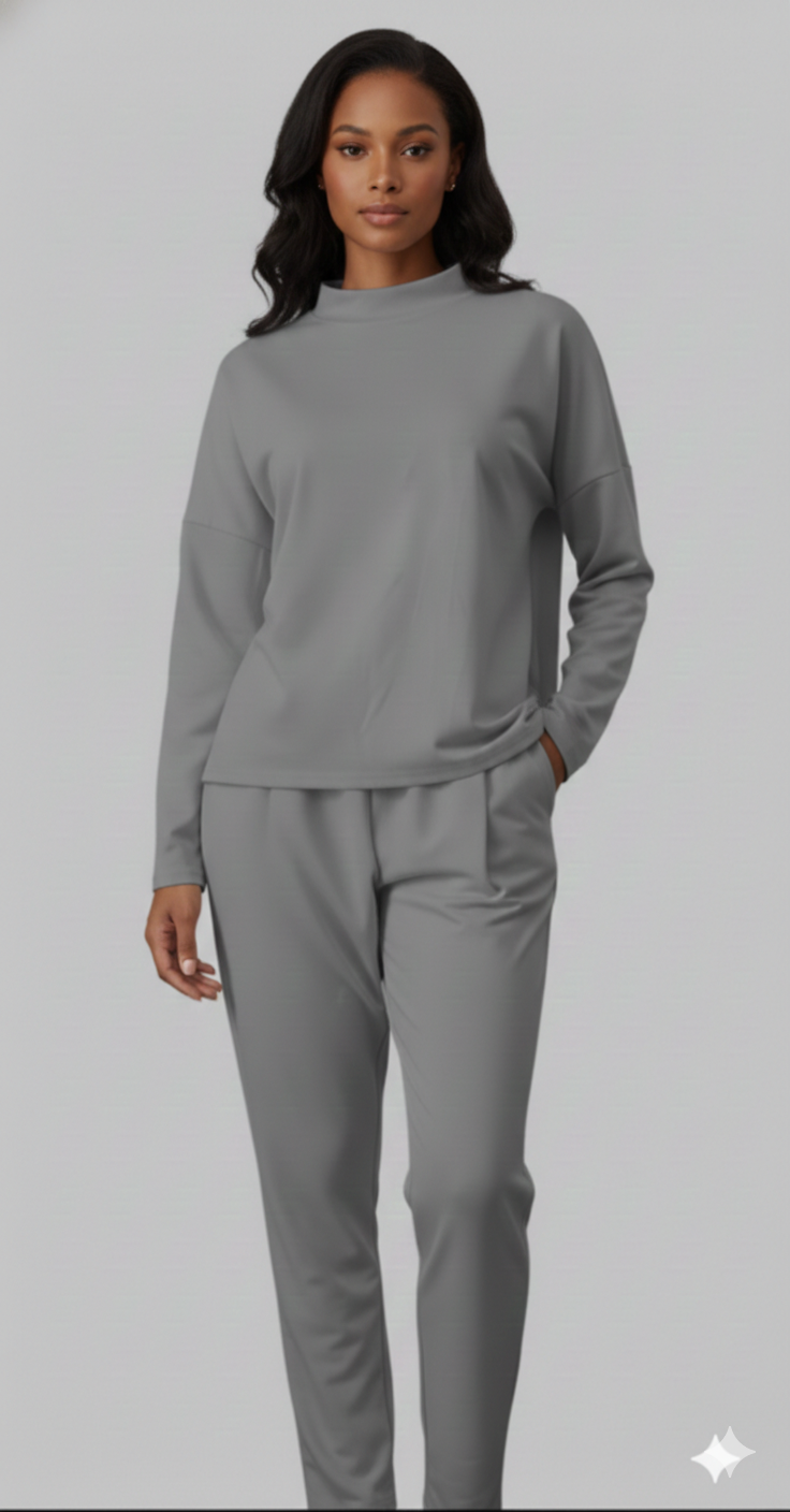 Tvådelat set - Långärmad - Överdimensionerad pullover - Co-Ord Set - Damkläder-Eva Jonsson