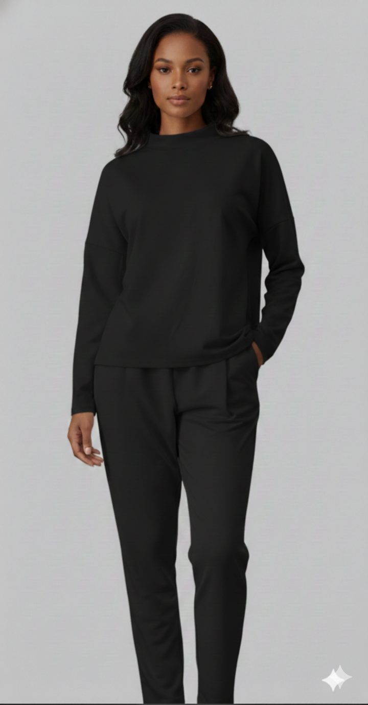 Tvådelat set - Långärmad - Överdimensionerad pullover - Co-Ord Set - Damkläder-Eva Jonsson