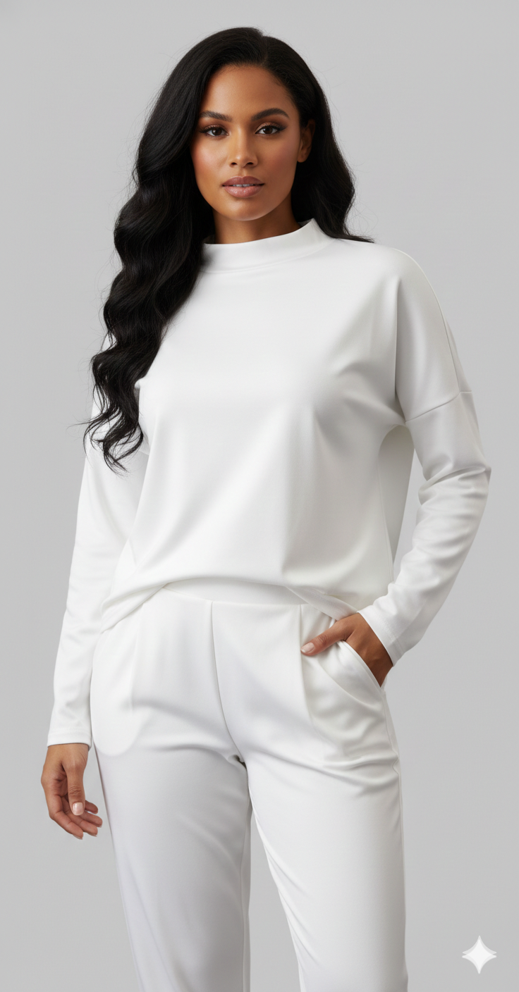 Tvådelat set - Långärmad - Överdimensionerad pullover - Co-Ord Set - Damkläder-Eva Jonsson