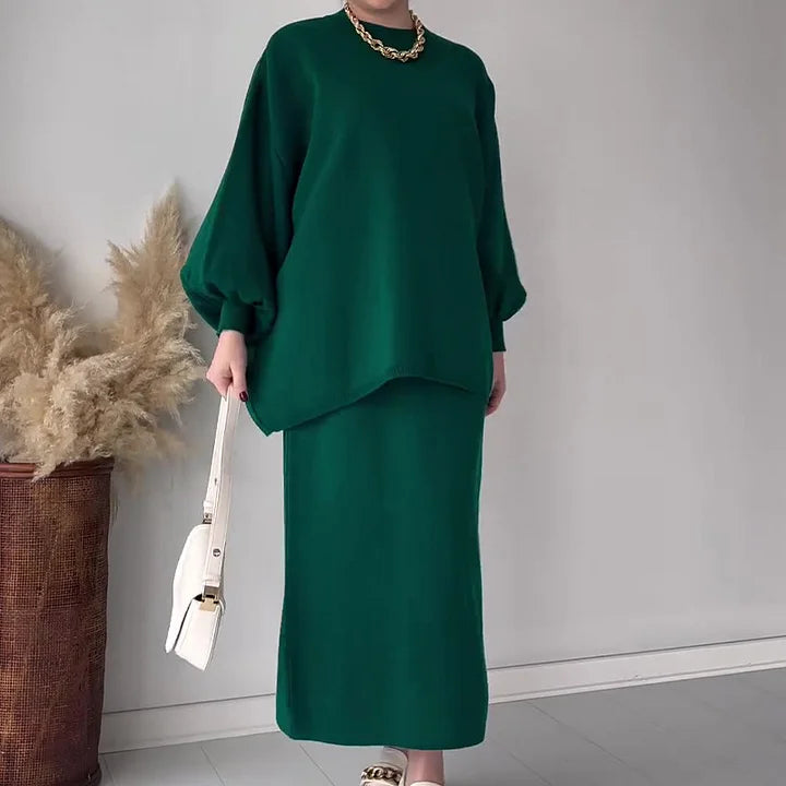 Tvådelat set - Oversized - Långärmad - Midikjol - Damkollektion-Eva Jonsson
