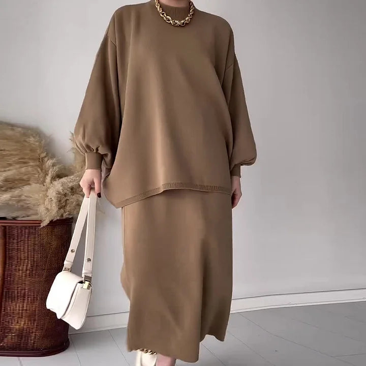 Tvådelat set - Oversized - Långärmad - Midikjol - Damkollektion-Eva Jonsson