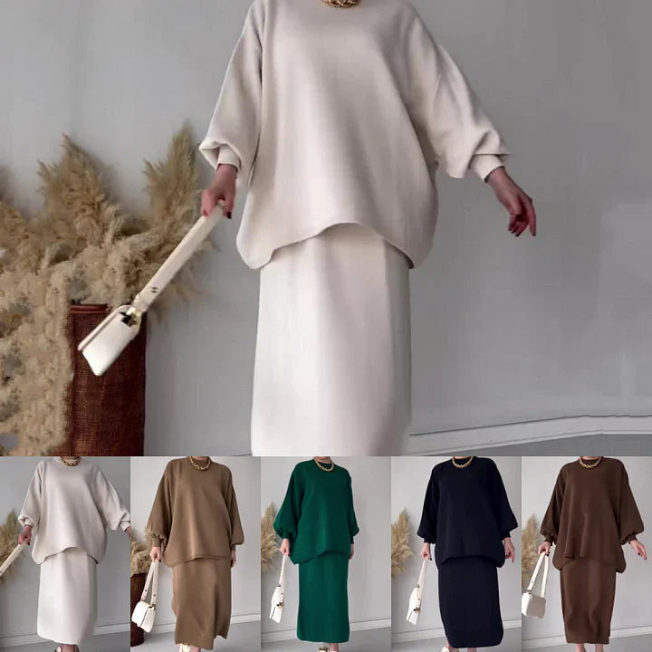 Tvådelat set - Oversized - Långärmad - Midikjol - Damkollektion-Eva Jonsson