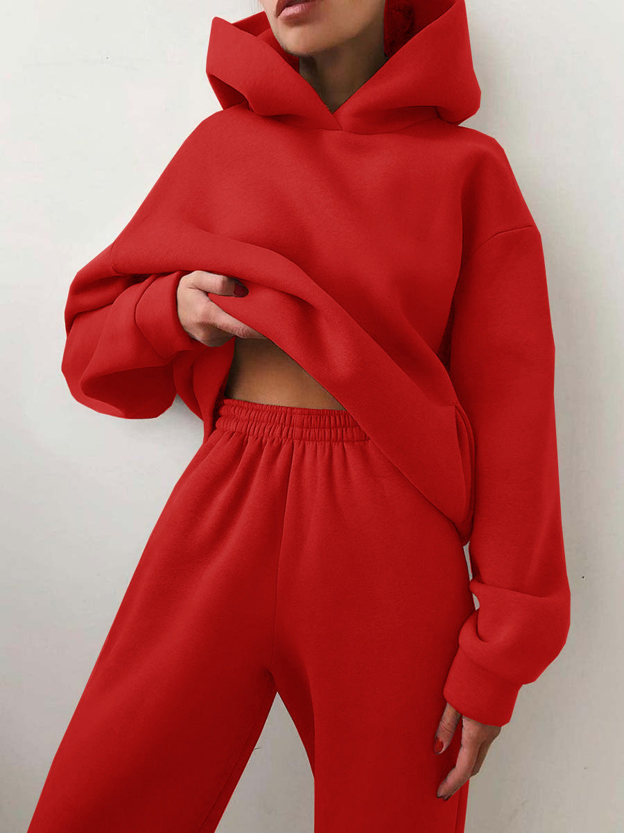 Tvådelat set - Set med huvtröja och mjukisbyxor i mysig fleece för kvinnor-Eva Jonsson