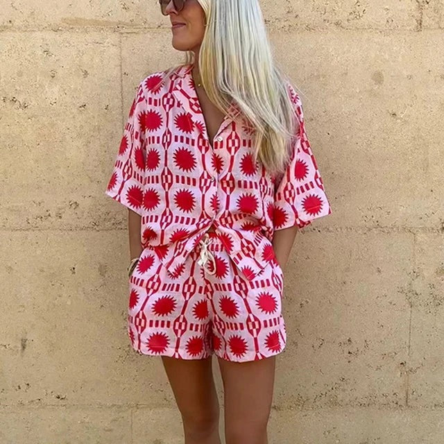 Tvådelat set | Sommar | Löst sittande | Shorts och skjorta Set | Co-Ord Sets Kvinnor-Eva Jonsson