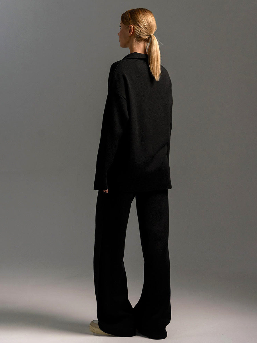 Tvådelat set – vida ben – långa ärmar – matchande set – loungewear för damer-Eva Jonsson