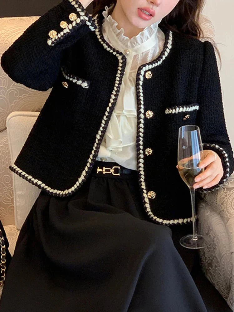 Tweedkavaj - Svart - Vintage - Tweed Blazer - Damkavaj-Eva Jonsson