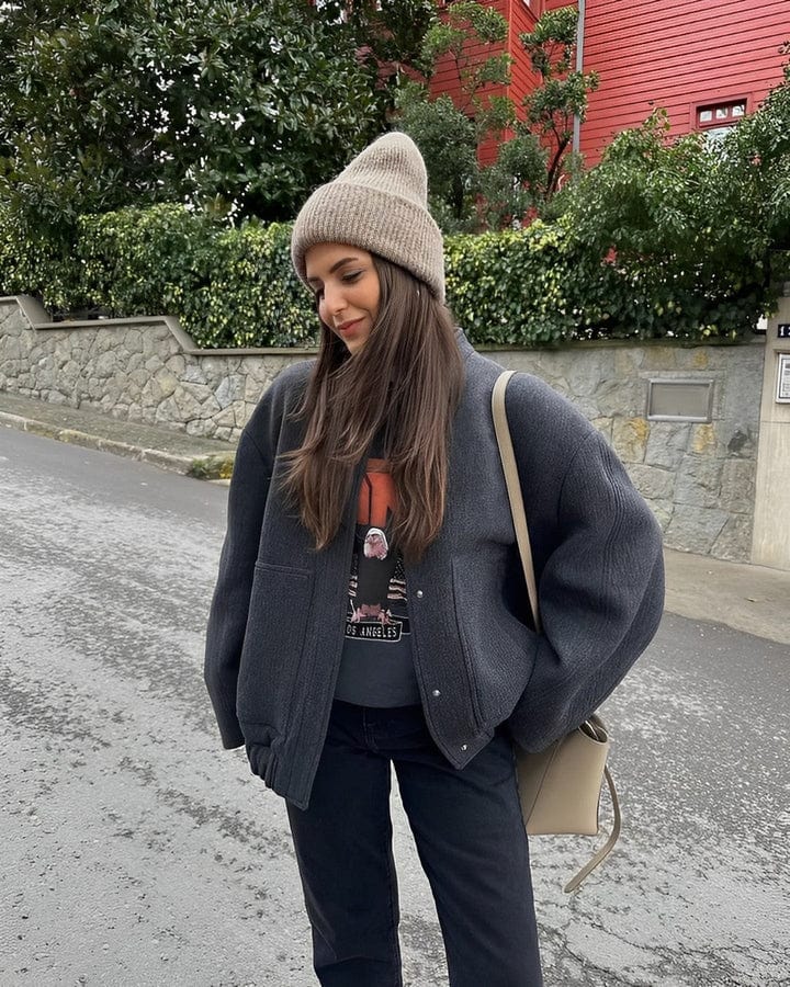 Ulljacka - Knäppning - Fickor - Oversized jacka - Damjacka-Eva Jonsson