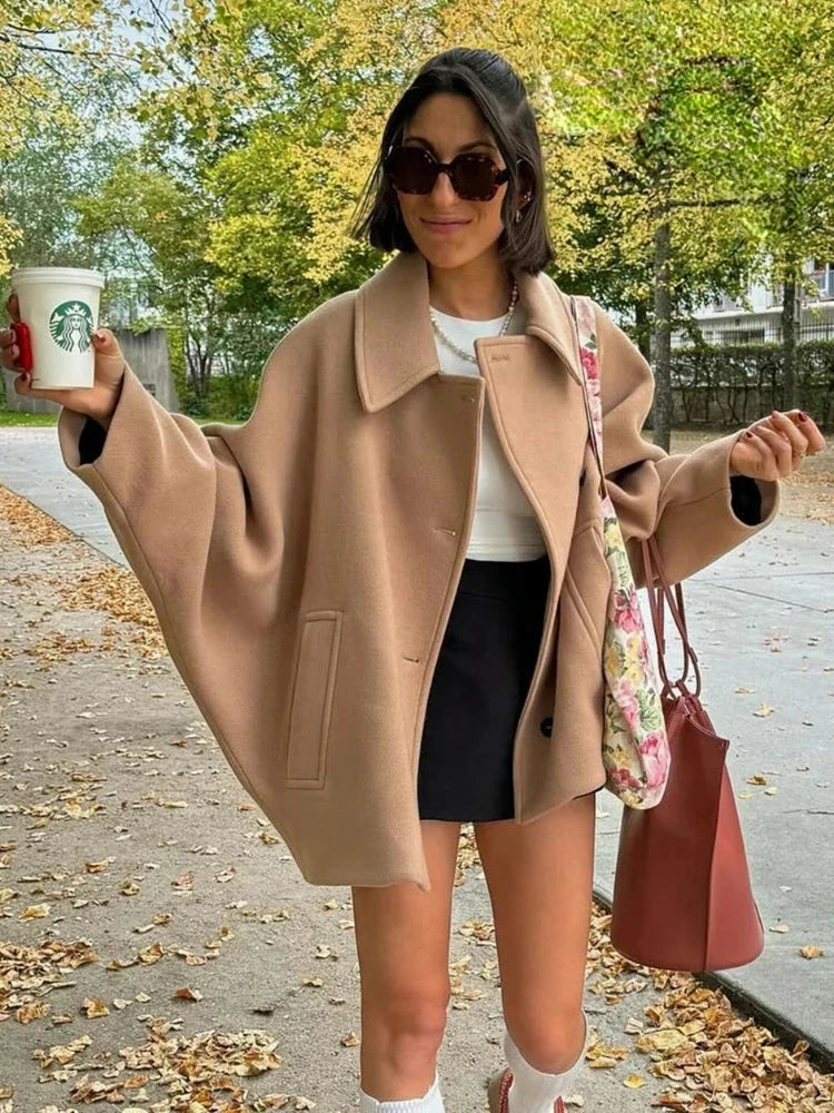 Ulljacka | Oversized | Enkelknäppt | Kort ulljacka | Damjacka-Eva Jonsson