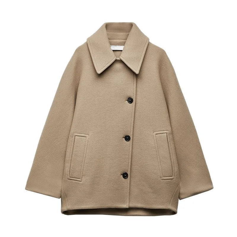 Ulljacka | Oversized | Enkelknäppt | Kort ulljacka | Damjacka-Eva Jonsson
