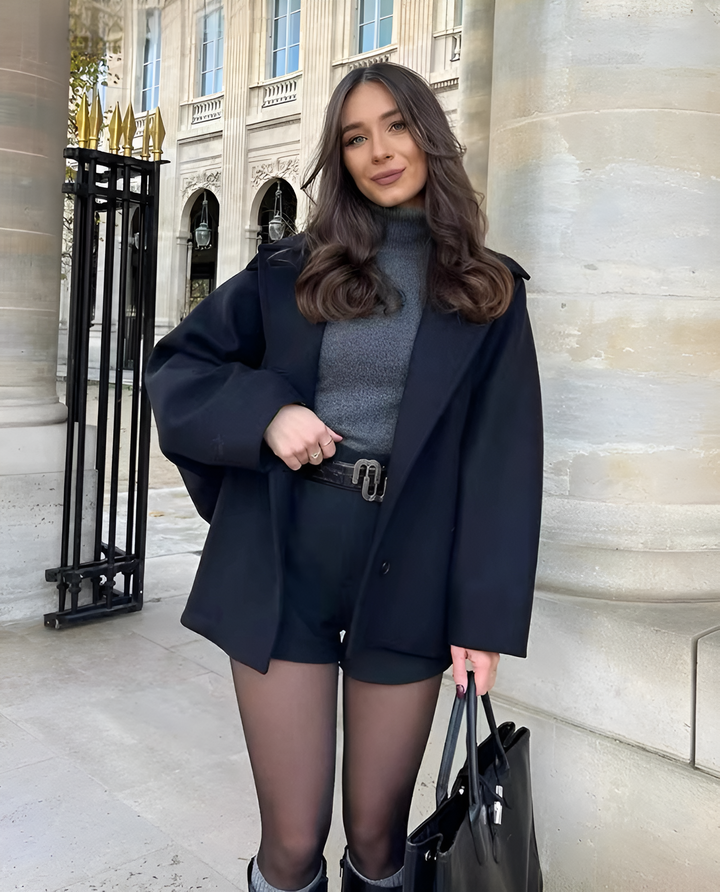 Ullrock | Dam Kort Kappa / Ulltrenchcoat | Oversize, Enkelknäppt-Eva Jonsson