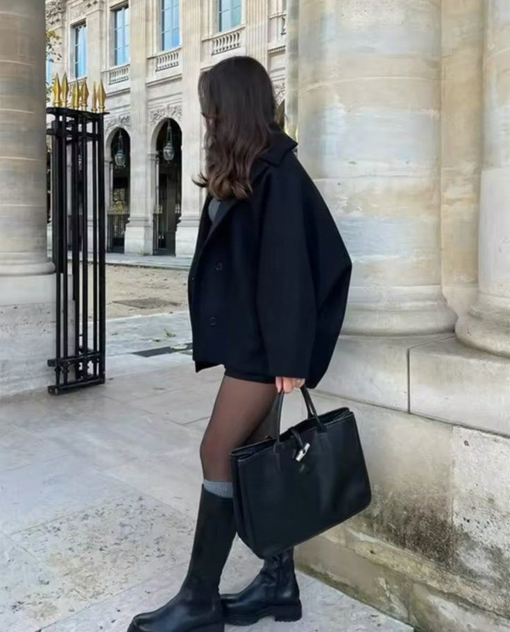 Ullrock | Dam Kort Kappa / Ulltrenchcoat | Oversize, Enkelknäppt-Eva Jonsson