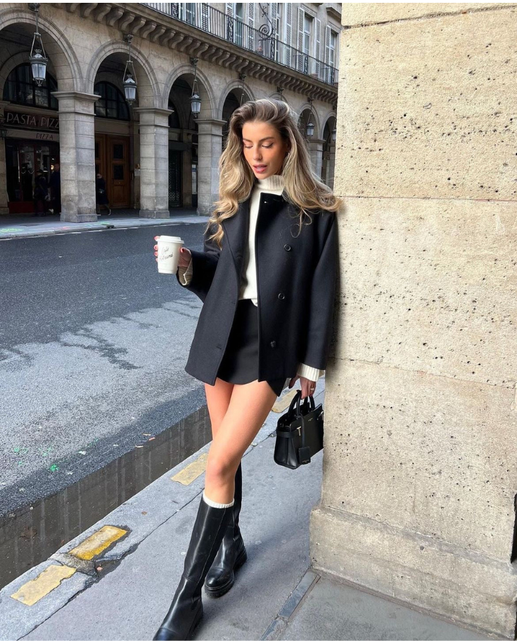 Ullrock | Dam Kort Kappa / Ulltrenchcoat | Oversize, Enkelknäppt-Eva Jonsson
