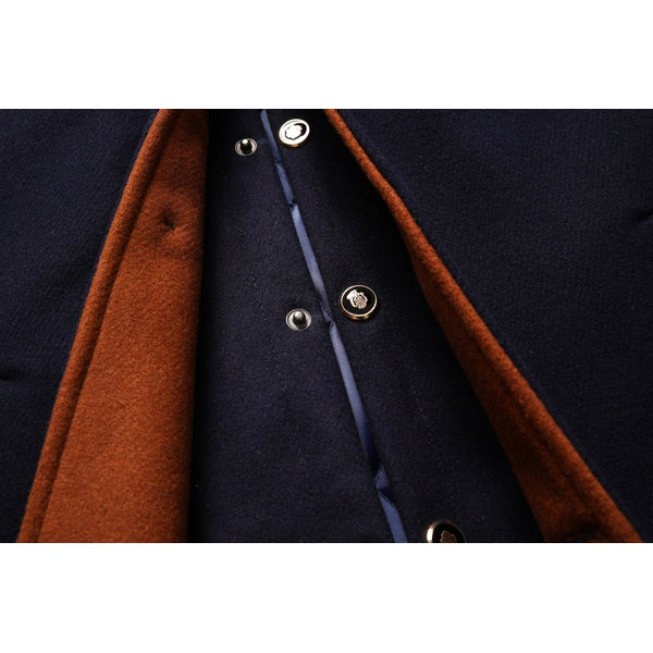 Ullrock | Enkelknäppt | Quiltat foder | Trenchcoat i ull | Vinterjacka för män-Eva Jonsson