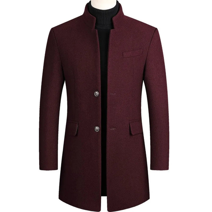 Ullrock - Enkelknäppt ulltrenchcoat för herrar för vintern-Eva Jonsson