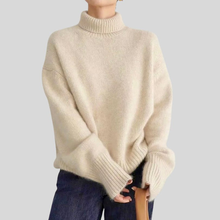 Ulltröja | Loose Fit | Turtleneck | Stickad tröja | Vinterkläder för kvinnor-Eva Jonsson