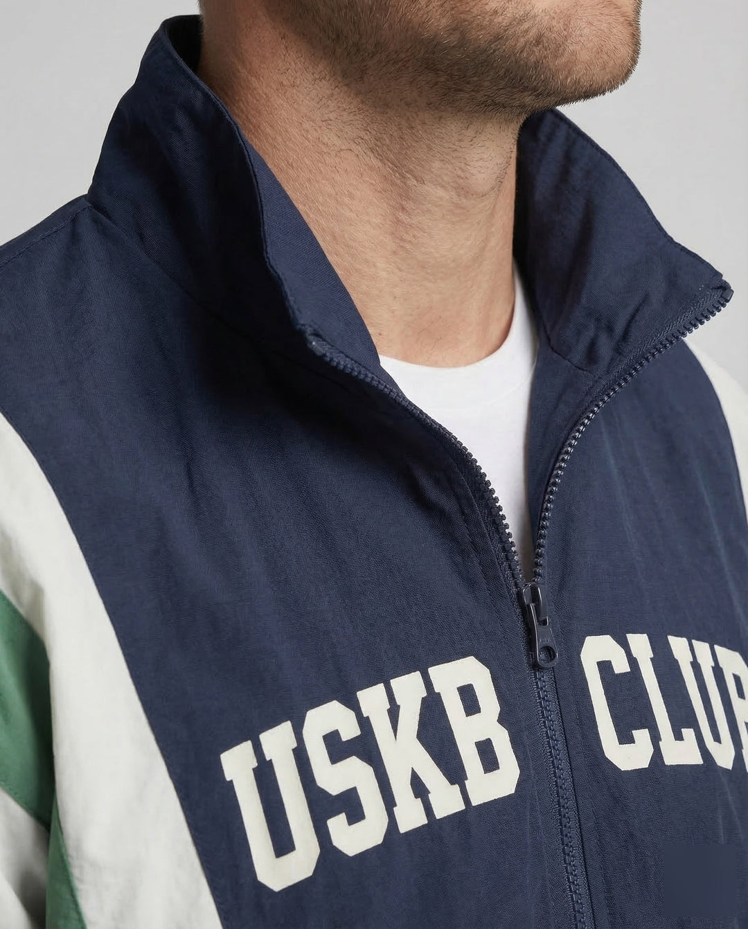 Unisex Retro-College Vindjacka Färgblock-Eva Jonsson