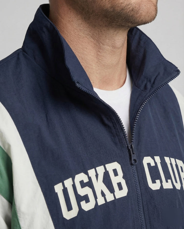 Unisex Retro-College Vindjacka Färgblock-Eva Jonsson