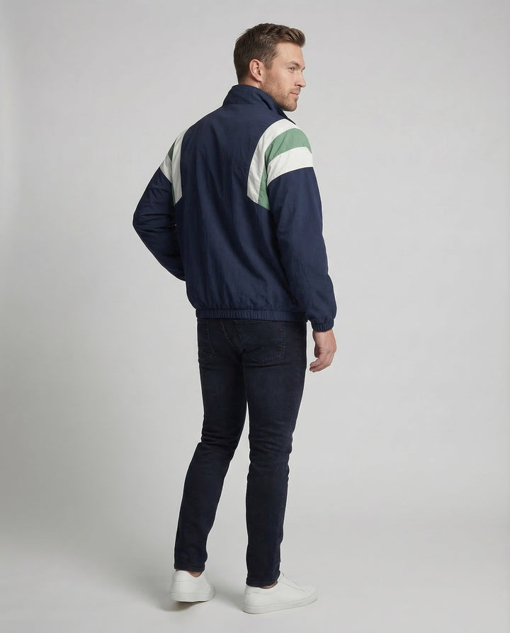 Unisex Retro-College Vindjacka Färgblock-Eva Jonsson