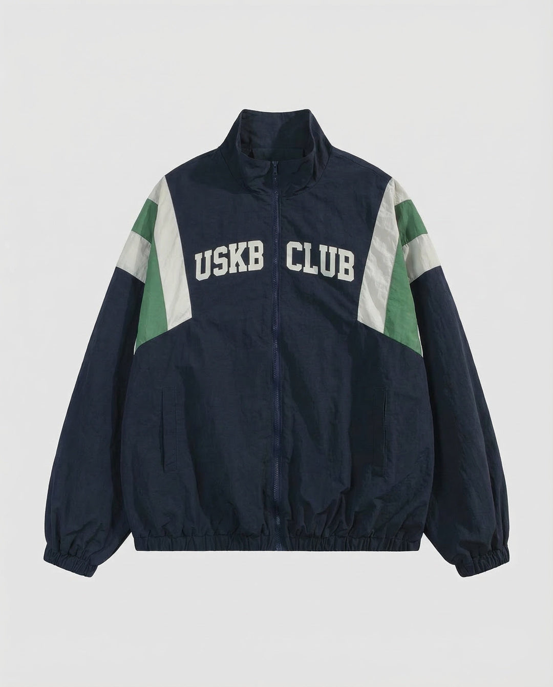 Unisex Retro-College Vindjacka Färgblock-Eva Jonsson