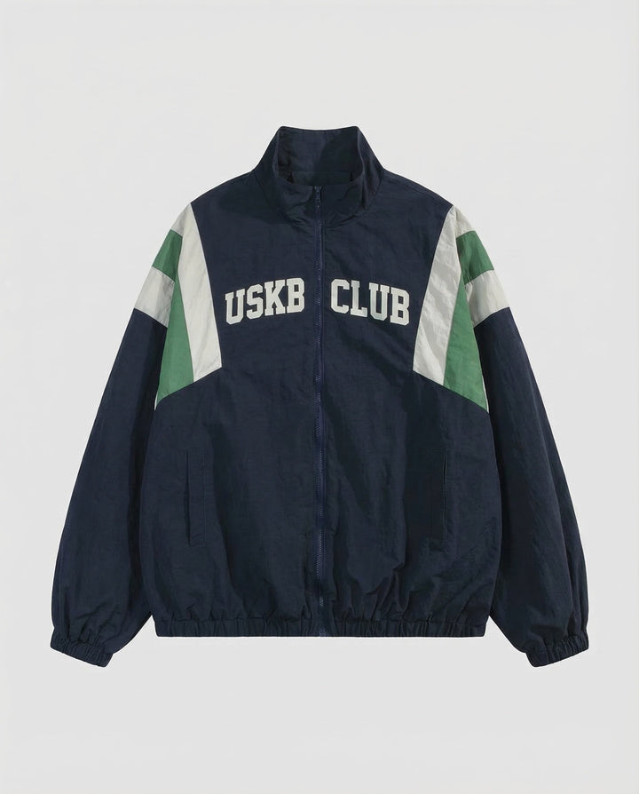 Unisex Retro-College Vindjacka Färgblock-Eva Jonsson
