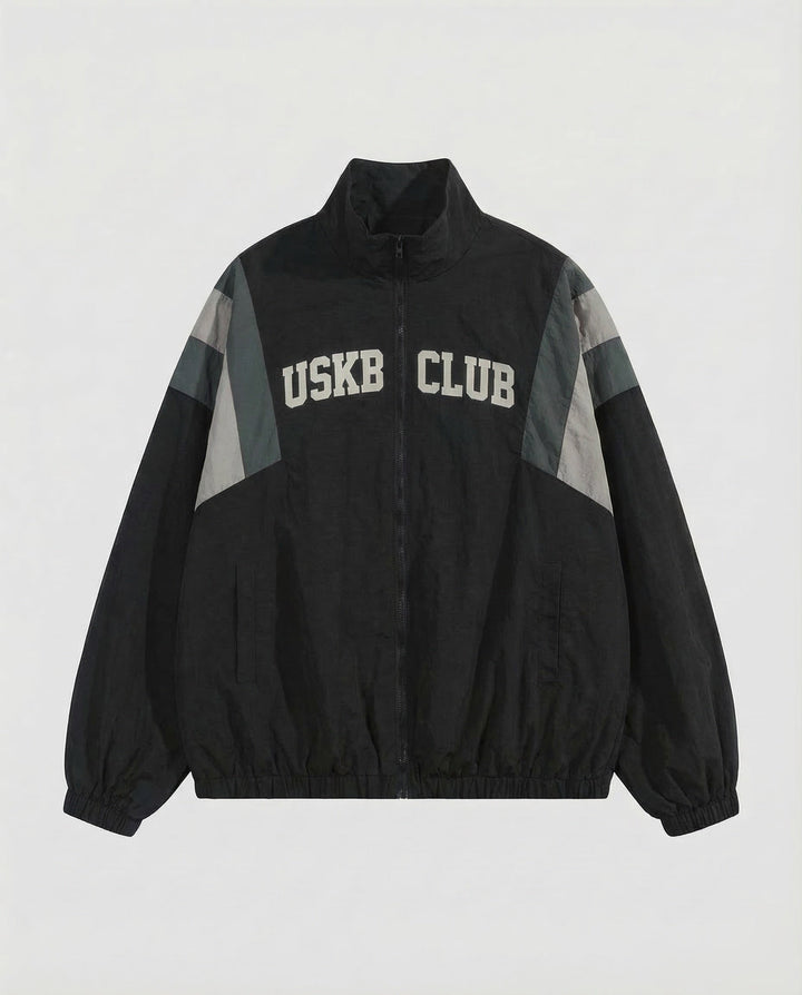 Unisex Retro-College Vindjacka Färgblock-Eva Jonsson