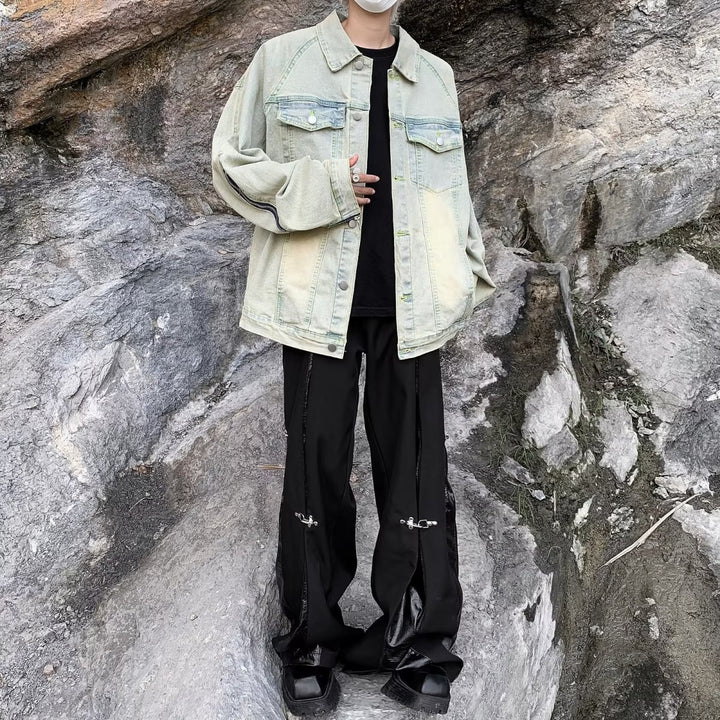 Unisex casual oversized jeansjacka med unik skärning och praktiska fickor Mirla-Eva Jonsson