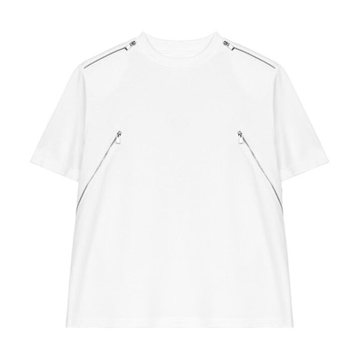 Unisex designer t-shirt med sidoremlösa fickor Mirla-Eva Jonsson