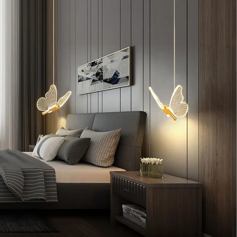 Vägglampa - Hängande LED-vägglampor med fjärilsstämning-Eva Jonsson