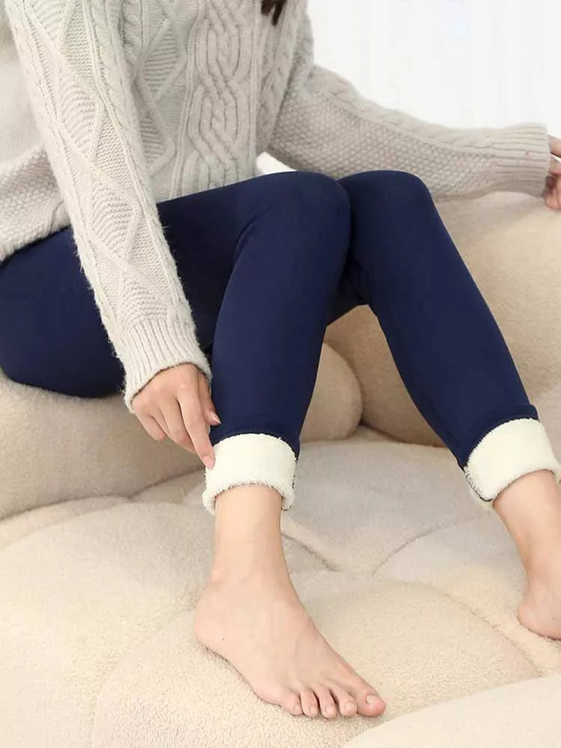 Varma Leggings med hög midja | Bekväma leggings som håller dig varm på vintern-Eva Jonsson