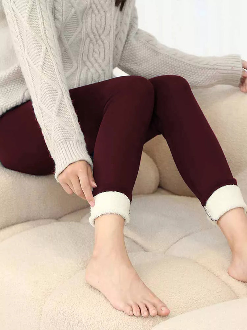 Varma Leggings med hög midja | Bekväma leggings som håller dig varm på vintern-Eva Jonsson