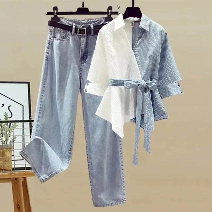 Vida jeansbyxor + T-shirt-Eva Jonsson