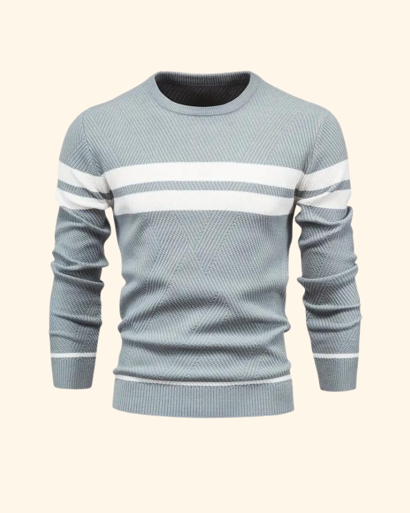 Vincent tröja | Randig stickad pullover för män-Eva Jonsson