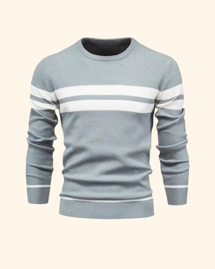 Vincent tröja | Randig stickad pullover för män-Eva Jonsson