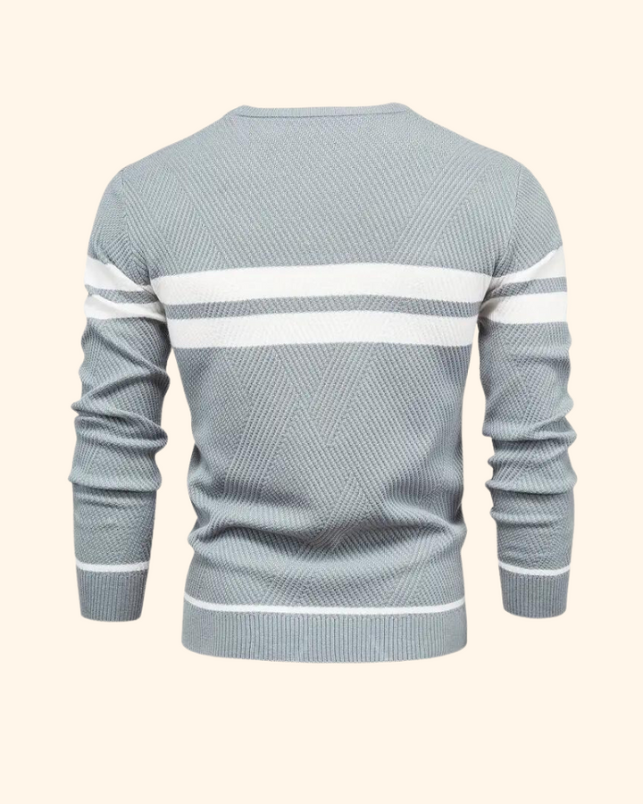 Vincent tröja | Randig stickad pullover för män-Eva Jonsson