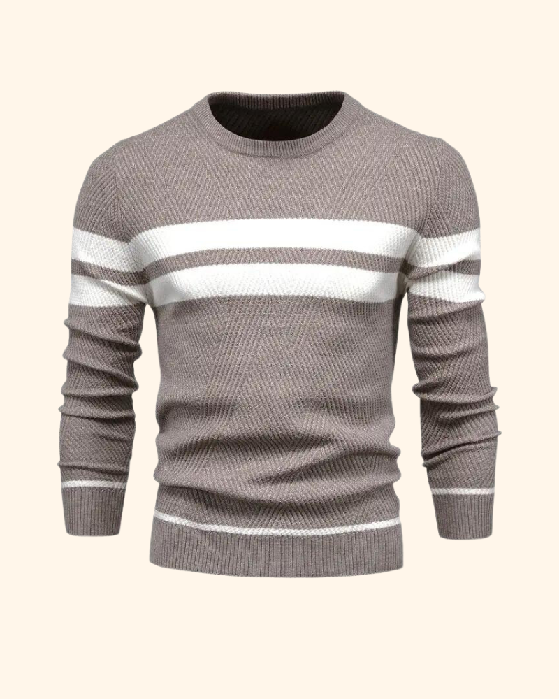 Vincent tröja | Randig stickad pullover för män-Eva Jonsson