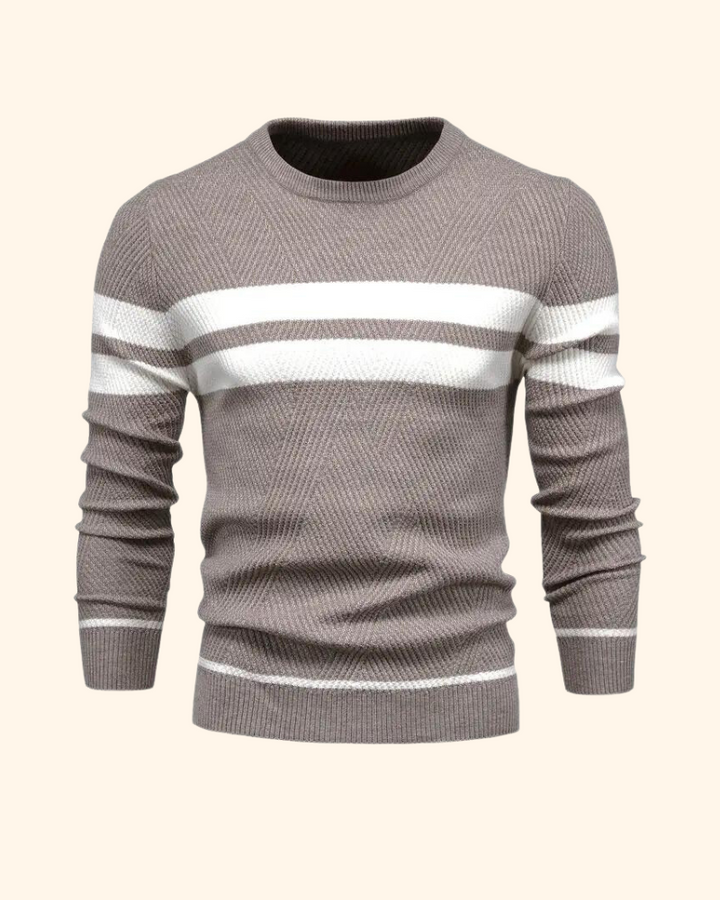 Vincent tröja | Randig stickad pullover för män-Eva Jonsson