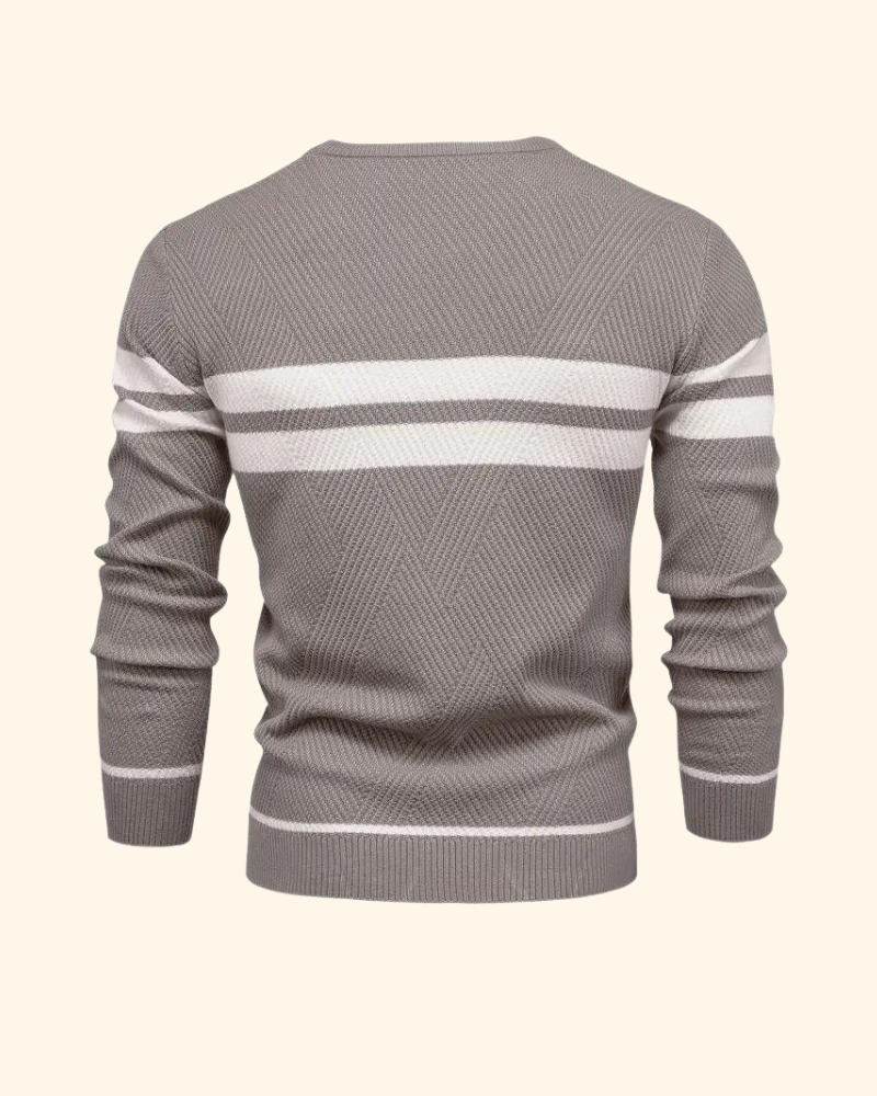Vincent tröja | Randig stickad pullover för män-Eva Jonsson