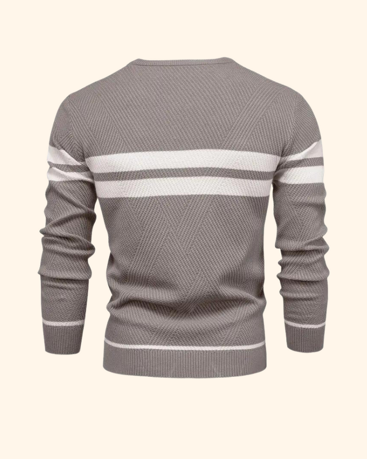 Vincent tröja | Randig stickad pullover för män-Eva Jonsson