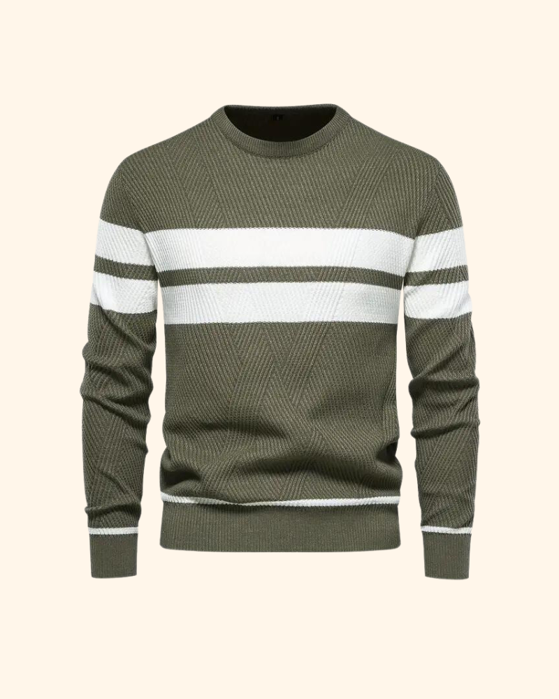 Vincent tröja | Randig stickad pullover för män-Eva Jonsson