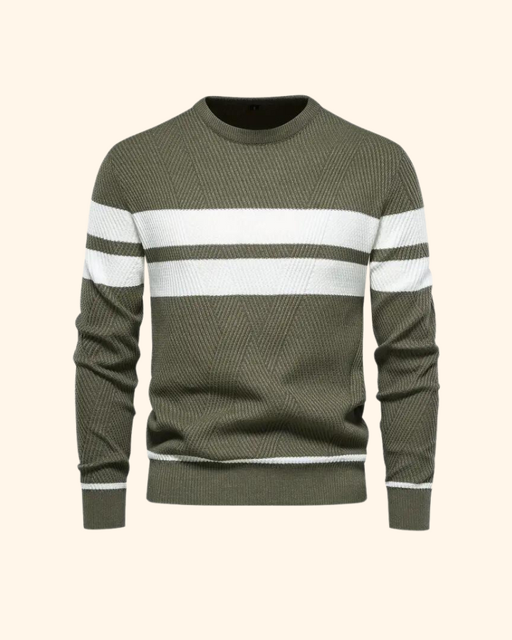 Vincent tröja | Randig stickad pullover för män-Eva Jonsson