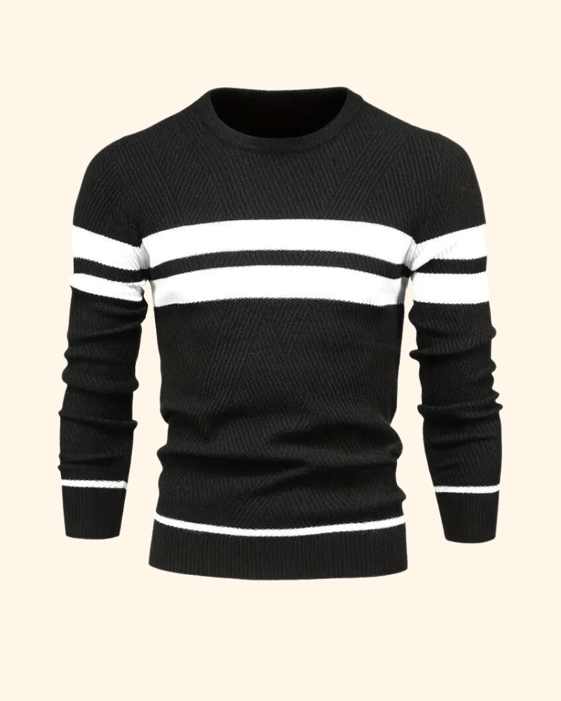 Vincent tröja | Randig stickad pullover för män-Eva Jonsson